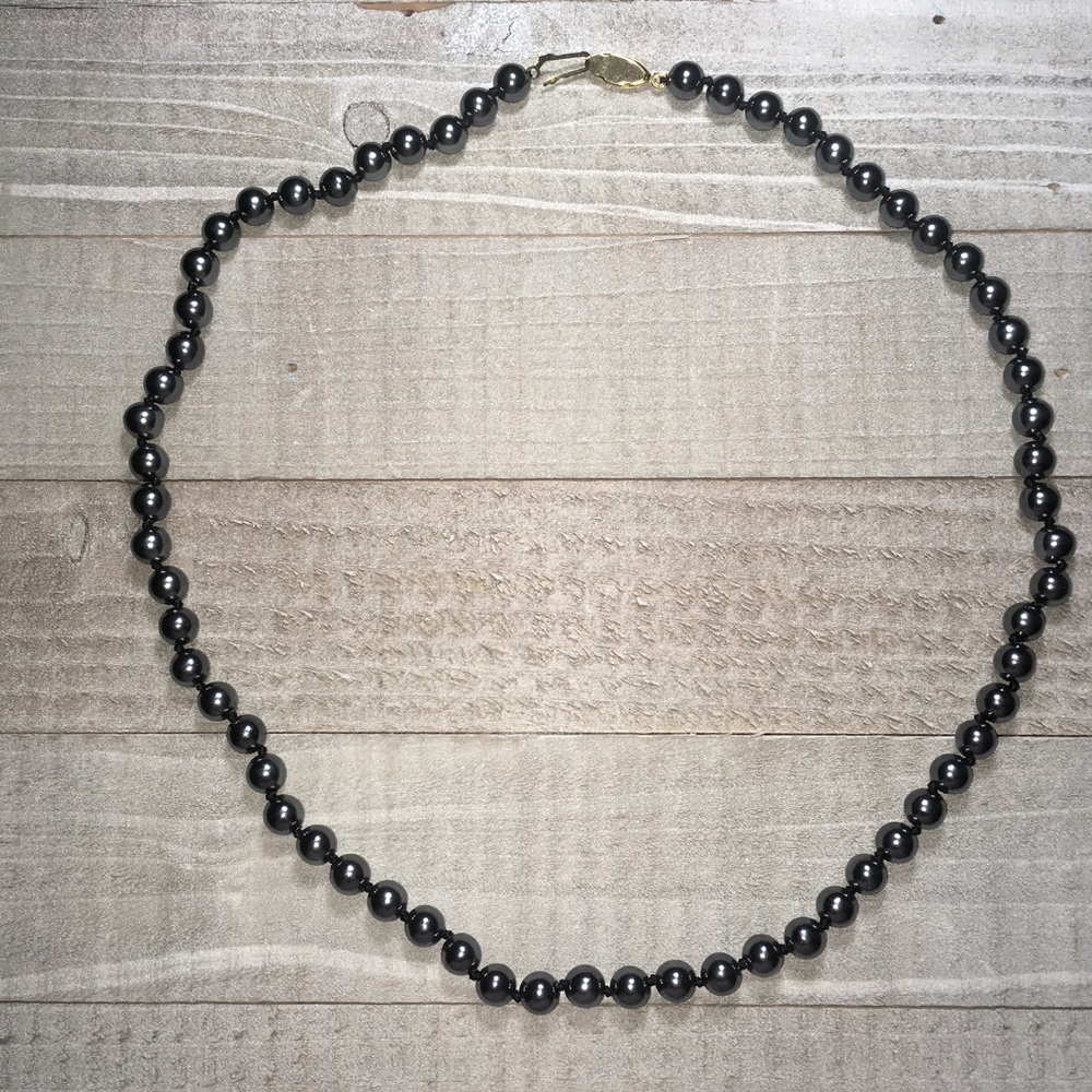 Charcoal Black Beaded Necklace